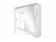 MERLIN wardrobe, white gloss + mirror 208cm