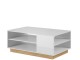 Ares Coffee Table - 100/45.5/60 cm, White gloss with oak 