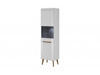 Adele - Display Cabinet - 53 / 197 / 40 cm, white / white gloss