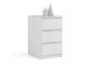 Nina - Bedside table - 3 Drawers in White High Gloss