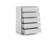 Nina - Chest of 5 Drawers in White High Gloss