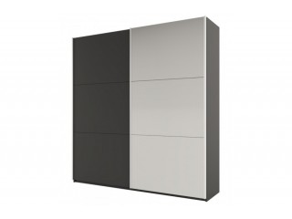 ROSE 225 cm tall wardrobe, graphite-dark grey + mirror 