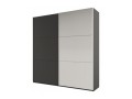 RODOS 225 cm tall wardrobe, graphite-dark grey + mirror 