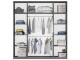 ROSE 225 cm tall wardrobe, graphite-dark grey + mirror 