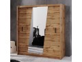 VENICE 203cm wardrobe, wood effect wotan oak + mirrors