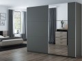 BASTIA wardrobe, graphite +  mirror 250cm
