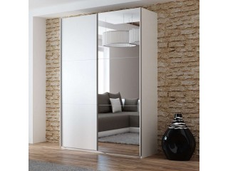 VIGO wardrobe 150cm, large mirror, white matt