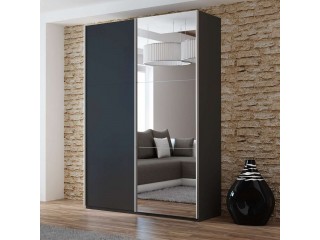 VIGO wardrobe 150cm, black + large mirror