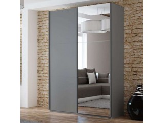 VIVA wardrobe 150cm, graphite-grey + large mirror