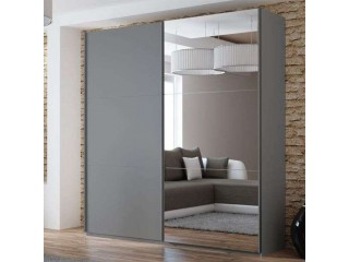 VIVA wardrobe 200cm, graphite-grey + large mirror