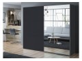 VIGO wardrobe 250cm, large mirror, black matt