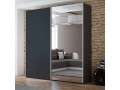 VIGO wardrobe 200cm, large mirror, black matt