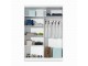 BRANDY wardrobe 150cm, white mat + black gloss + large mirror