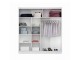 BRANDY wardrobe 200cm, white mat + white glass + large mirror