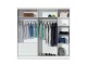 DAFNE wardrobe 226cm, white matt + black glass