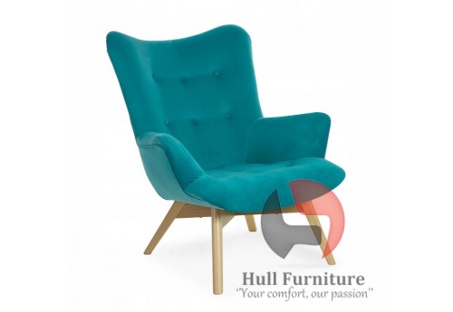 Chair - navy blue, white legs