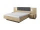Ares - Kingsize Bed in white with an Oak Trim, 224.5 cm x 104.5 cm x 210.5 cm