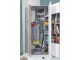 Simba - Corner Wardrobe, 90 / 190 / 90 cm - Concrete / White Lux / Oak 