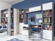 Simba - Bookcase, 60 / 190 / 40 cm - Concrete / White Lux / Oak 