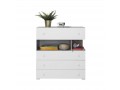 Simba - Chest of drawers, 85 / 90 / 40 cm - Concrete / White Lux / Oak  