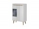 Low Display Cabinet - 90 / 134 / 40 cm, white / white gloss + riviera oak trim