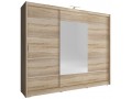 Victoria ALU 250cm - FREE LED LIGHT - Oak sonoma - Sliding door wardrobe with mirror