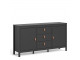 BARCELONA - Sideboard 2 doors + 3 drawers in Black. W 1512 x H 797 x D 384 mm, FREE UK DELIVERY