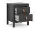 BARCELONA - Bedside Table 2 drawers in Black. W 436 x H 541 x D 384 mm, FREE UK DELIVERY