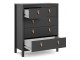 BARCELONA - Chest 3+2 drawers in Black. W 821 x H 989 x D 384 mm, FREE UK DELIVERY