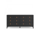 BARCELONA - Double dresser 4+4 drawers in Black. W 1594 x H 797 x D 384 mm, FREE UK DELIVERY