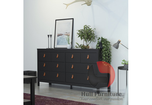 Barcelona Chest Of Drawers Black Wood, Brown And Black Wood Dresser