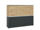 LUCI - 6 door cabinet (including LED lighting) in Platinum and Oak. W 1655 x H 1315 x D 400 mm, FREE UK DELIVERY