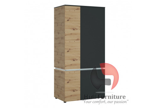LUCI - 4 door wardrobe (including LED lighting) in Platinum and Oak. W 954 x H 1990 x D 580 mm, FREE UK DELIVERY 