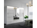 MARSYLIA wardrobe, white gloss + mirror 255cm