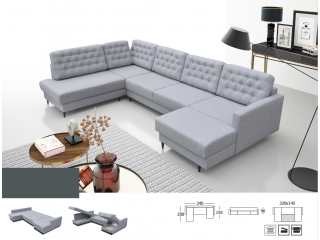 JULIE - Big corner sofabed with storage and sleeping function