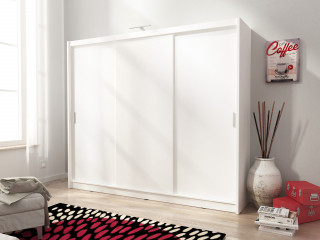 VICTORIA 250cm-White - Sliding door wardrobe with mirror