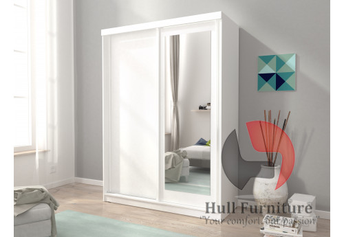 ALASKA 150 cm - white - Sliding door wardrobe with mirror