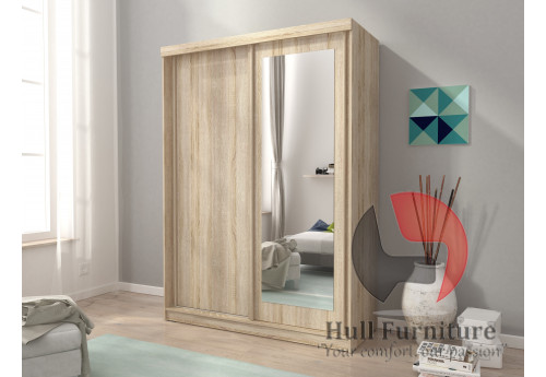 ALASKA 200 cm - Oak sonoma - Sliding door wardrobe with mirror