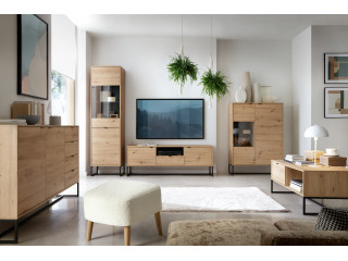 Amber - Living Room Set Furniture, Oak Artisan