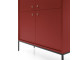 Molly Sideboard Burgundy Colour 104cm wide Black Metal Stand