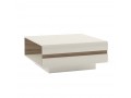 Abbie - Large Coffee Table in white with an Truffle Oak Trim.