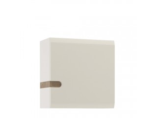 Abbie -  1 Door Wall Cupboard in white with an Truffle Oak Trim. 