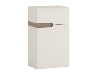 Abbie-  1 Drawer 1 Door Cupboard (RH Door) in white with an Truffle Oak Trim