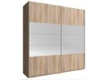 MIKA I 150cm lub 200cm - Dąb Sonoma + Lustro, szafa z  drzwiami przesuwanymi