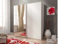 MIKA II 150cm or 200cm - White  - Sliding door wardrobe with mirror