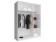 MIKA V 150cm or 200cm - White - Sliding door wardrobe with mirror