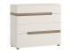 Abbie - 4 drawer chest in white with an Truffle Oak Trim