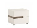 Abbie - Bedside table in white with an Truffle Oak Trim