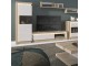 Lyon 2 drawer TV cabinet in Riviera Oak/White High Gloss Size W 1460 x H 417 x D 420 mm
