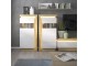 Lyon 2 drawer TV cabinet in Riviera Oak/White High Gloss Size W 1460 x H 417 x D 420 mm